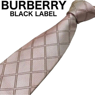 バーバリーブラックレーベル(BURBERRY BLACK LABEL)の美品　BURBERRY BLACK LABEL ネクタイ　格子柄　シルク100%(ネクタイ)