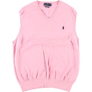 ラルフローレン(Ralph Lauren)の古着 ラルフローレン Ralph Lauren POLO RALPH LAUREN Vネック コットンニットベスト メンズS /eaa352278(ベスト)