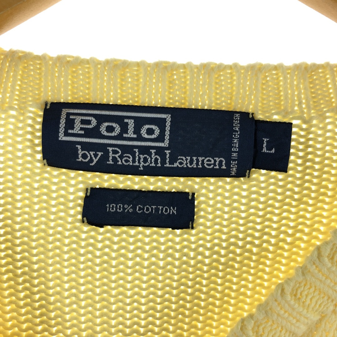 Ralph Lauren(ラルフローレン)の古着 90年代 ラルフローレン Ralph Lauren POLO by Ralph Lauren コットンニットセーター メンズXL ヴィンテージ /eaa357830 メンズのトップス(ニット/セーター)の商品写真