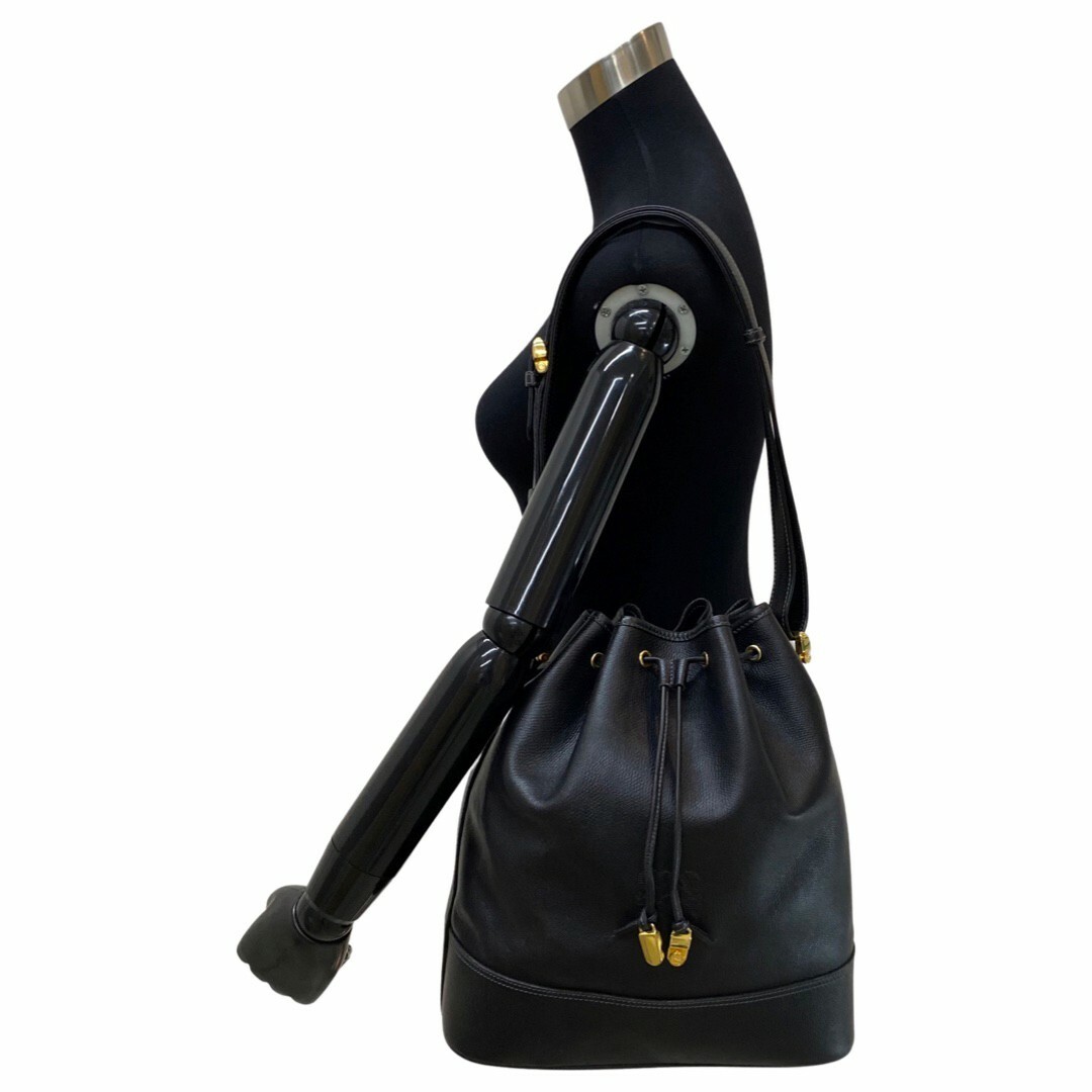 極美品 LOEWE ロエベ アナグラム ロゴ 金具 レザー 本革 巾着