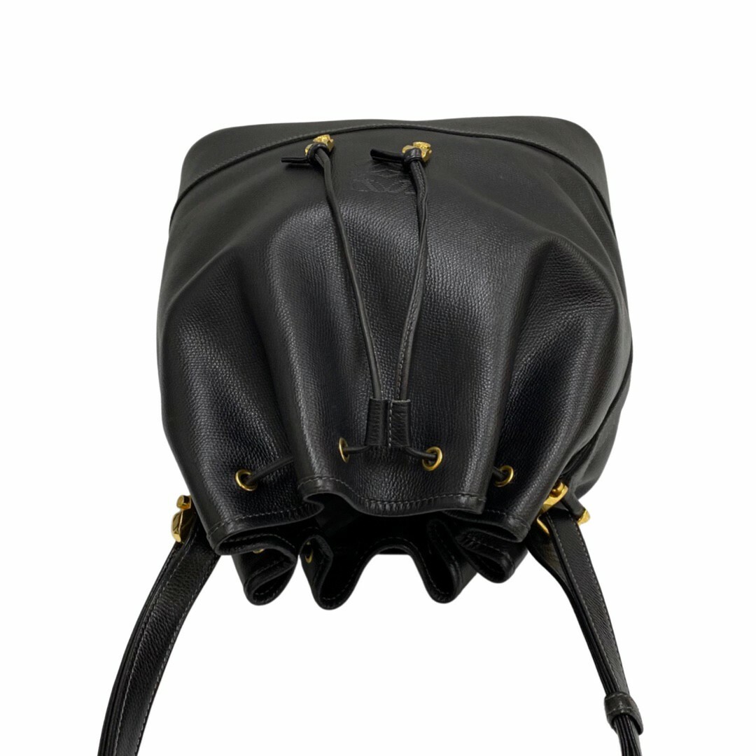 極美品 LOEWE ロエベ アナグラム ロゴ 金具 レザー 本革 巾着