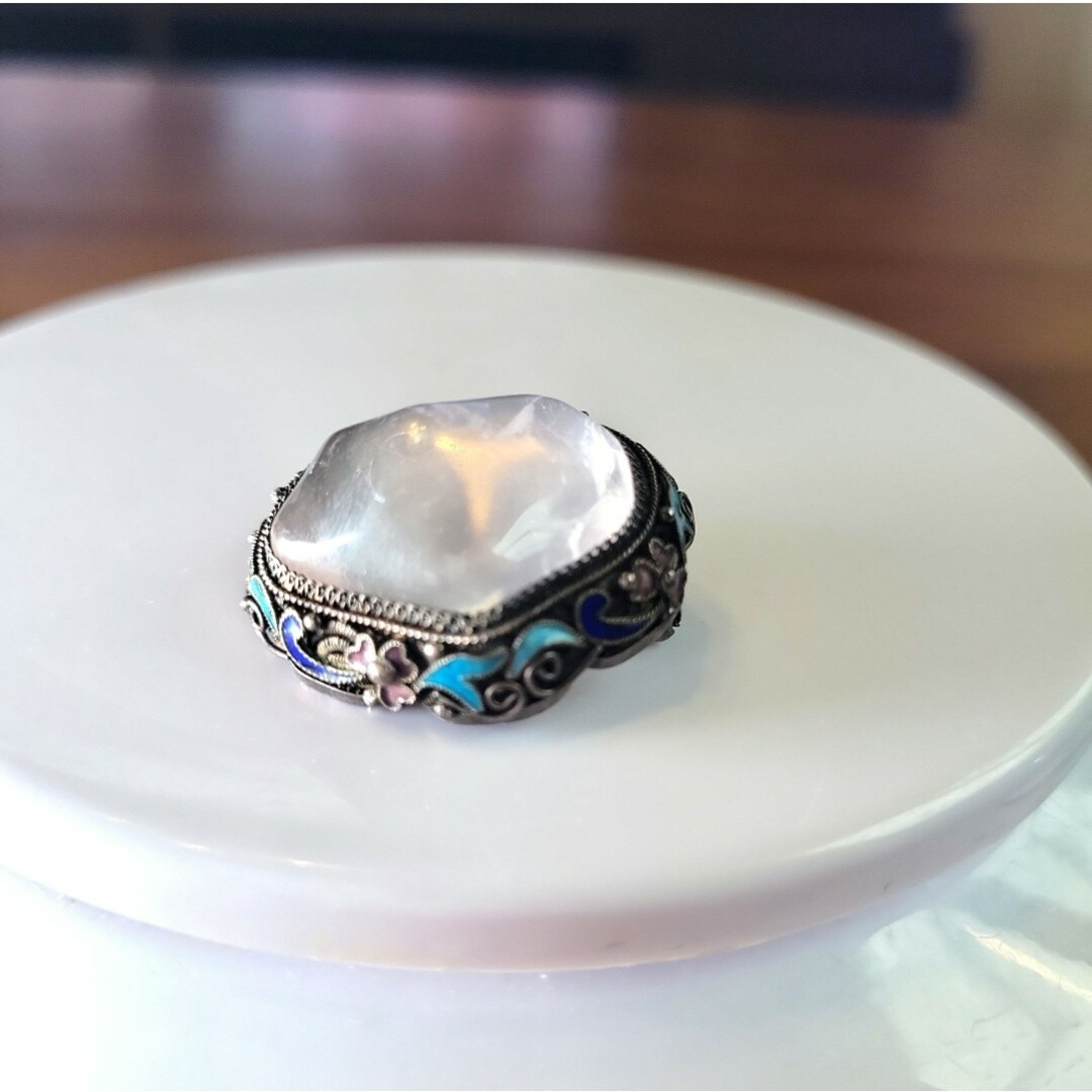 ブローチ silver シルバー ピン アクセサリー 鉱石 カラーストーン