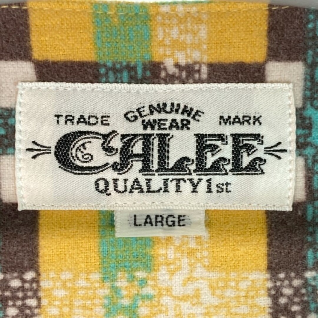 CALEE(キャリー)の★キャリー Quality1st 長袖シャツ クルーネック チェック イエロー ブラウン L メンズのトップス(シャツ)の商品写真