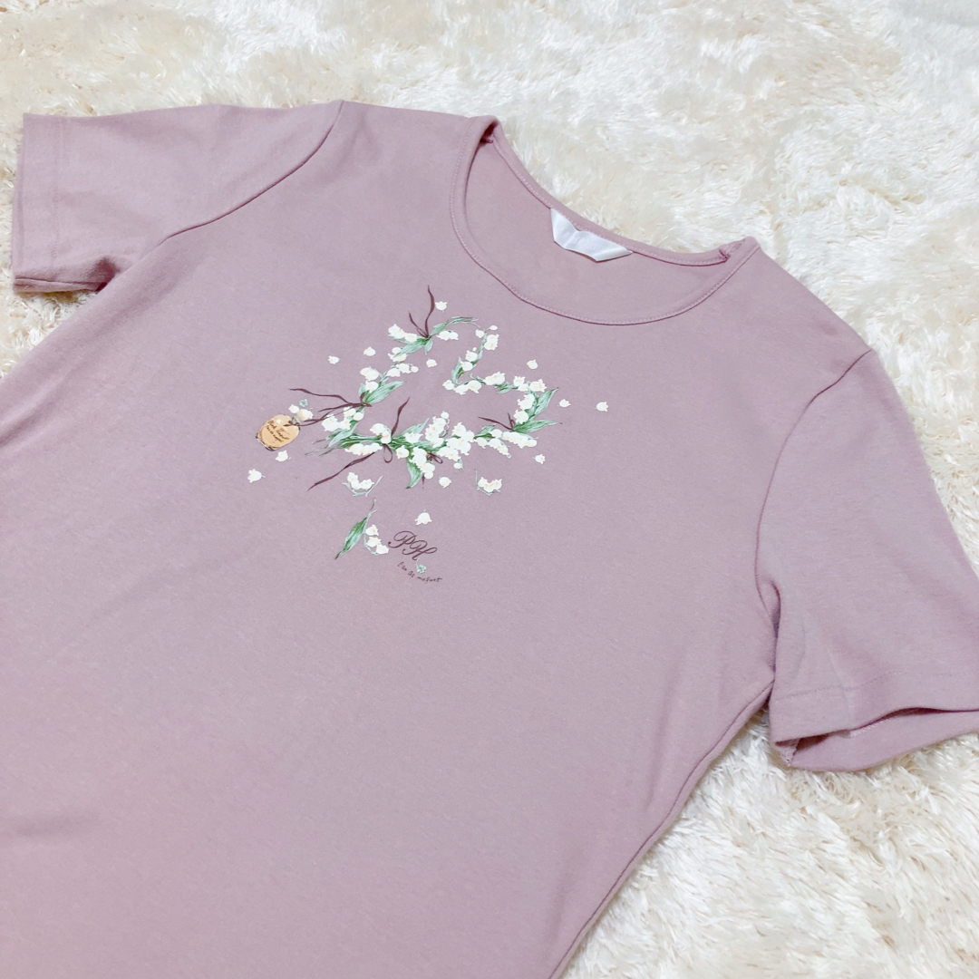 PINK HOUSE(ピンクハウス)のピンクハウス PINK  HOUSE ピンク色 花柄 半袖Tシャツ　Mサイズ レディースのトップス(Tシャツ(半袖/袖なし))の商品写真