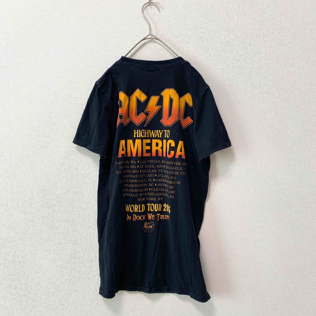 【美品】US AC/DC バンドTシャツ ビッグロゴ 半袖 ブラック 夏服.