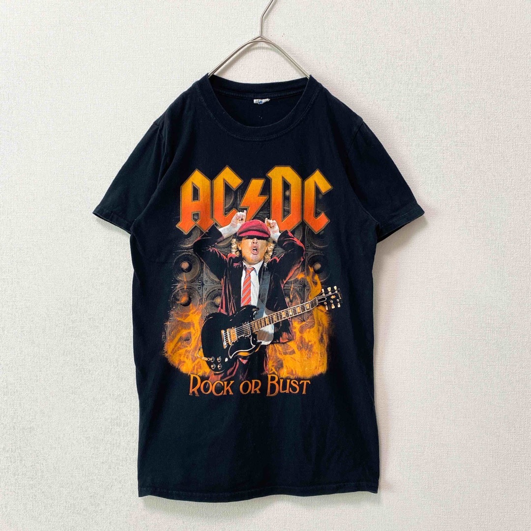 【美品】US AC/DC バンドTシャツ ビッグロゴ 半袖 ブラック 夏服.