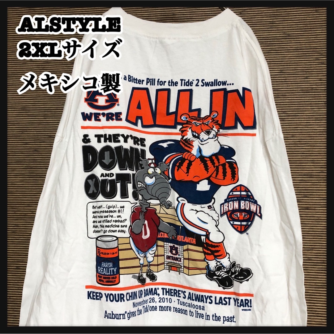 アルスタイル】長袖TシャツロンT　アメフト　アニマル　トラ　ゾウ　メキシコ製71 メンズのトップス(Tシャツ/カットソー(七分/長袖))の商品写真