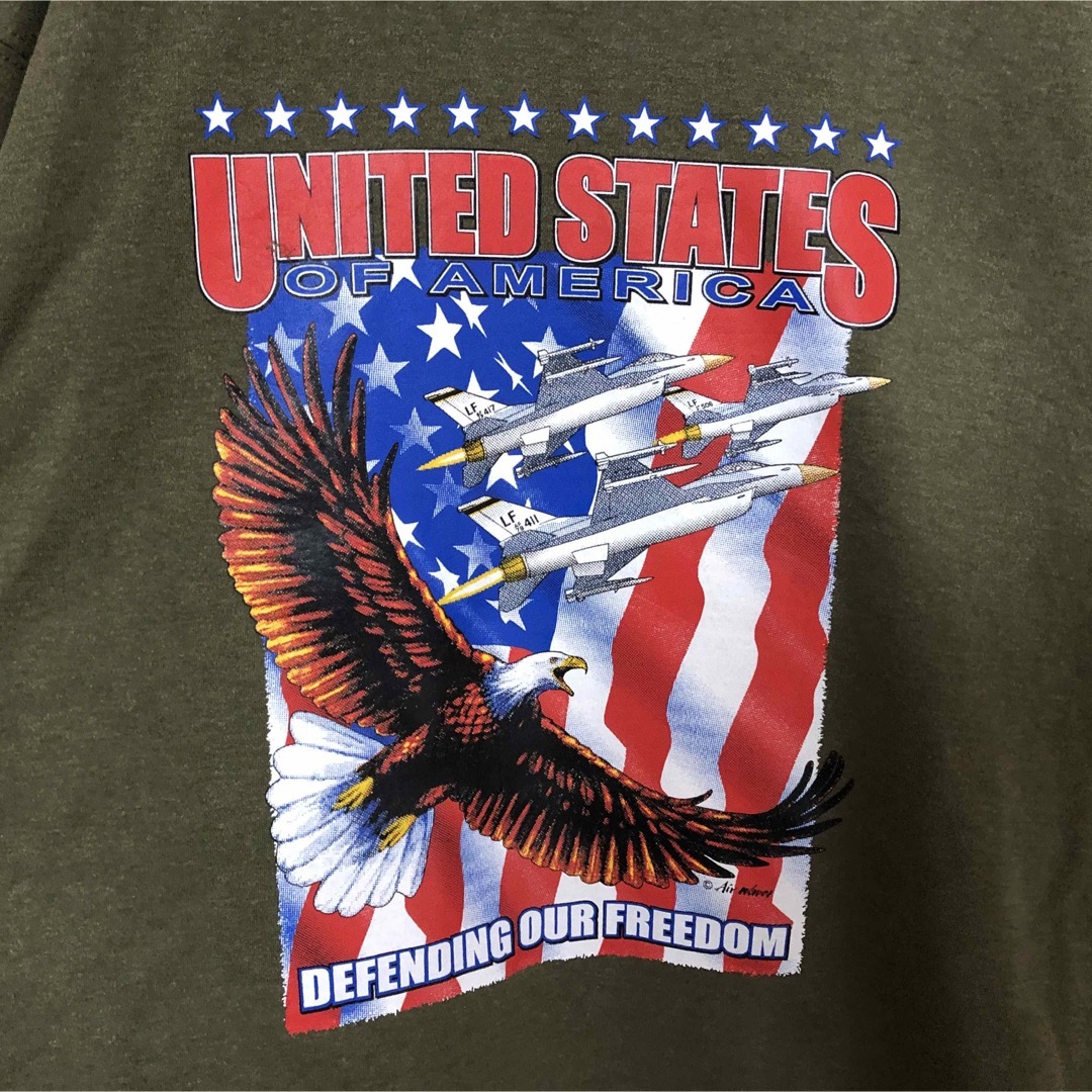 モックネック】長袖TシャツロンT 戦闘機 USA製 ワシ アニマル カーキー ... モックネック】長袖TシャツロンT 戦闘機 USA製 ワシ アニマル カーキー71