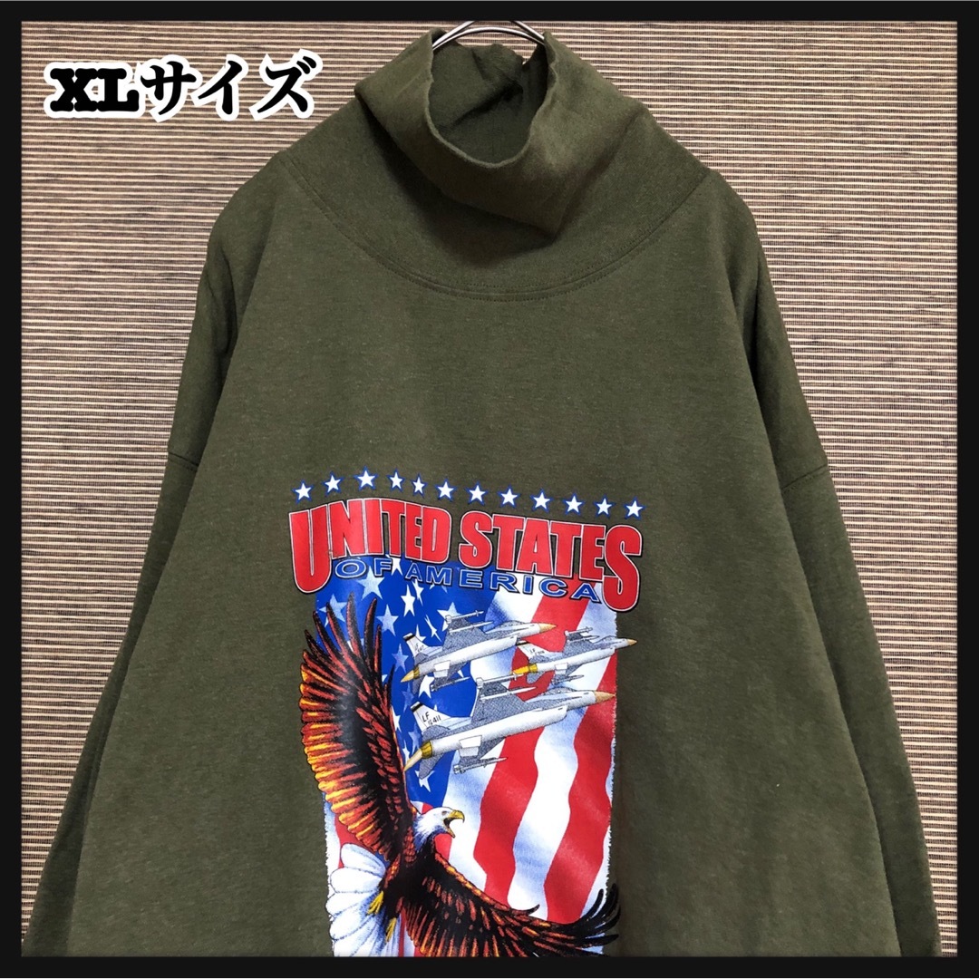 モックネック】長袖TシャツロンT 戦闘機 USA製 ワシ アニマル カーキー ... モックネック】長袖TシャツロンT 戦闘機 USA製 ワシ アニマル カーキー71