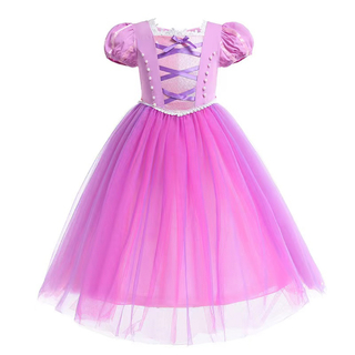 CR紫プリンセスドレス半袖コスプレドレスハロウィンドレス110サイズ(ドレス/フォーマル)