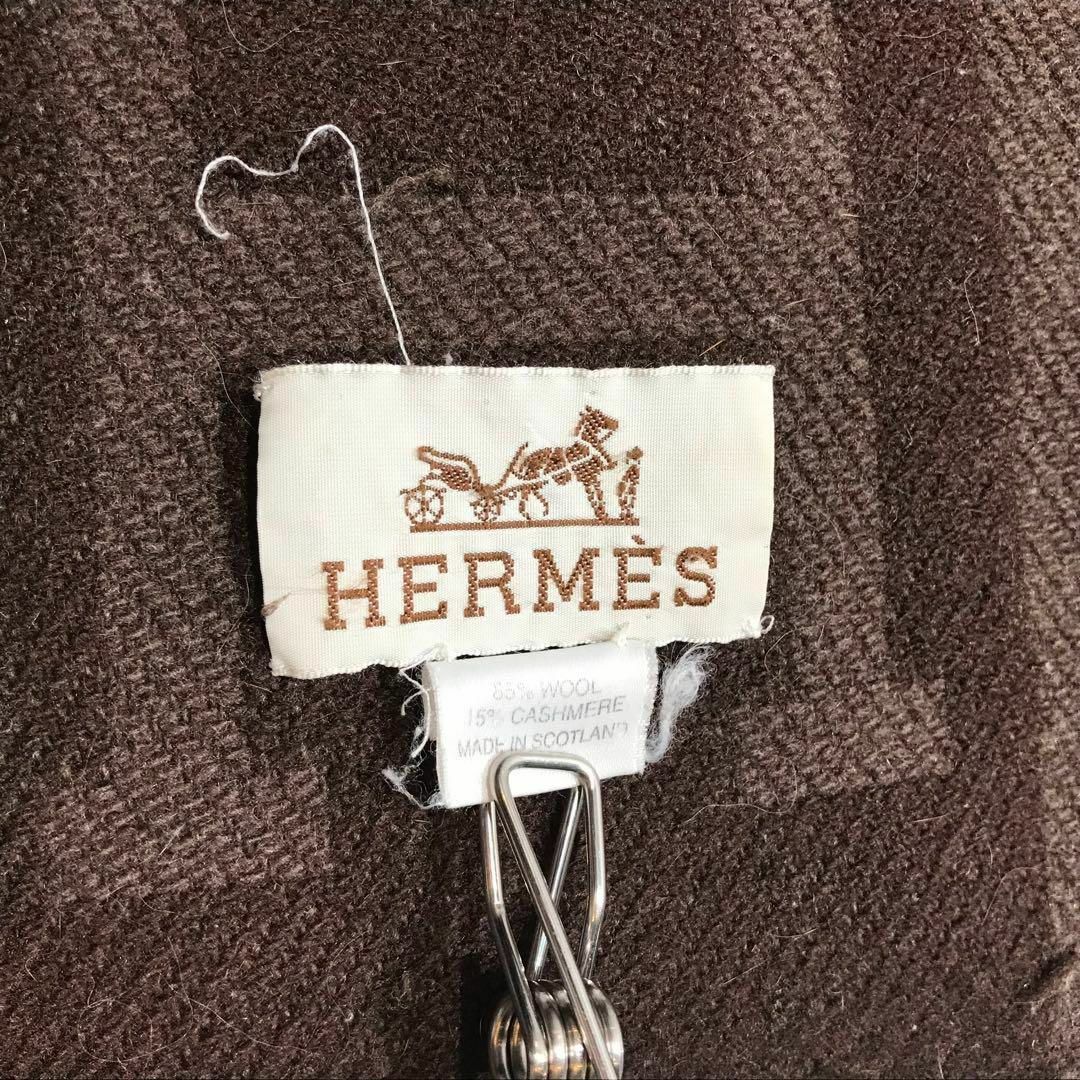 HERMES エルメス アヴァロン ブランケット 毛布 ブラウン カシミヤ混