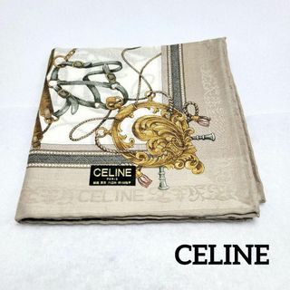 セリーヌ(celine)の【シールタグ付】CELINE ハンカチ ミニスカーフ マカダム 馬具(ハンカチ)