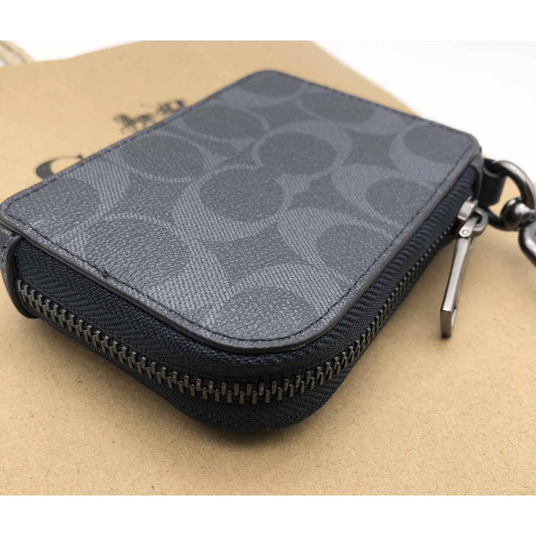 【COACH☆新品】デニム! Lジップ キー ケース シグネチャー キャンバス!
