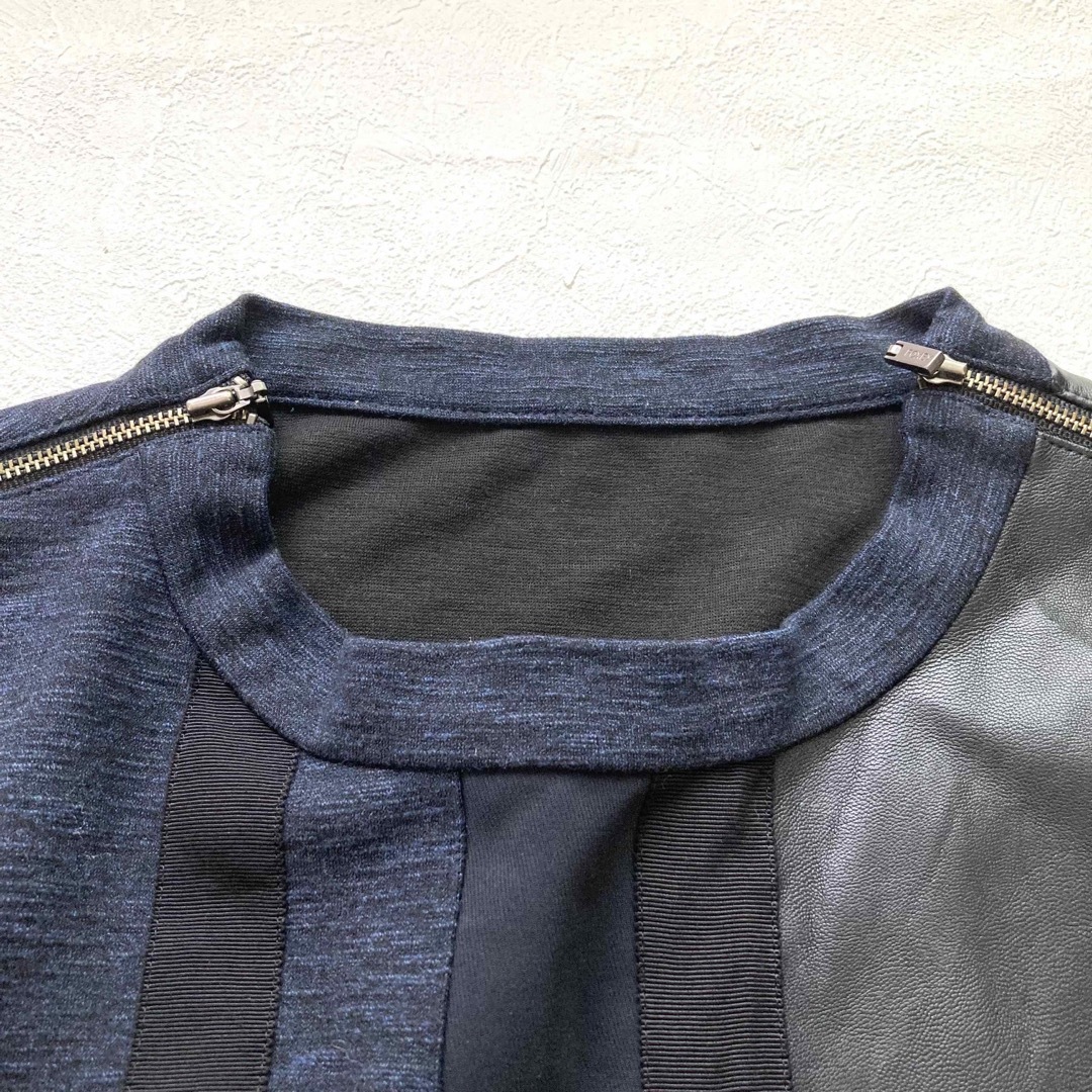 ○フォクシーニューヨーク○異素材ミックスカットソー ストレッチ素材