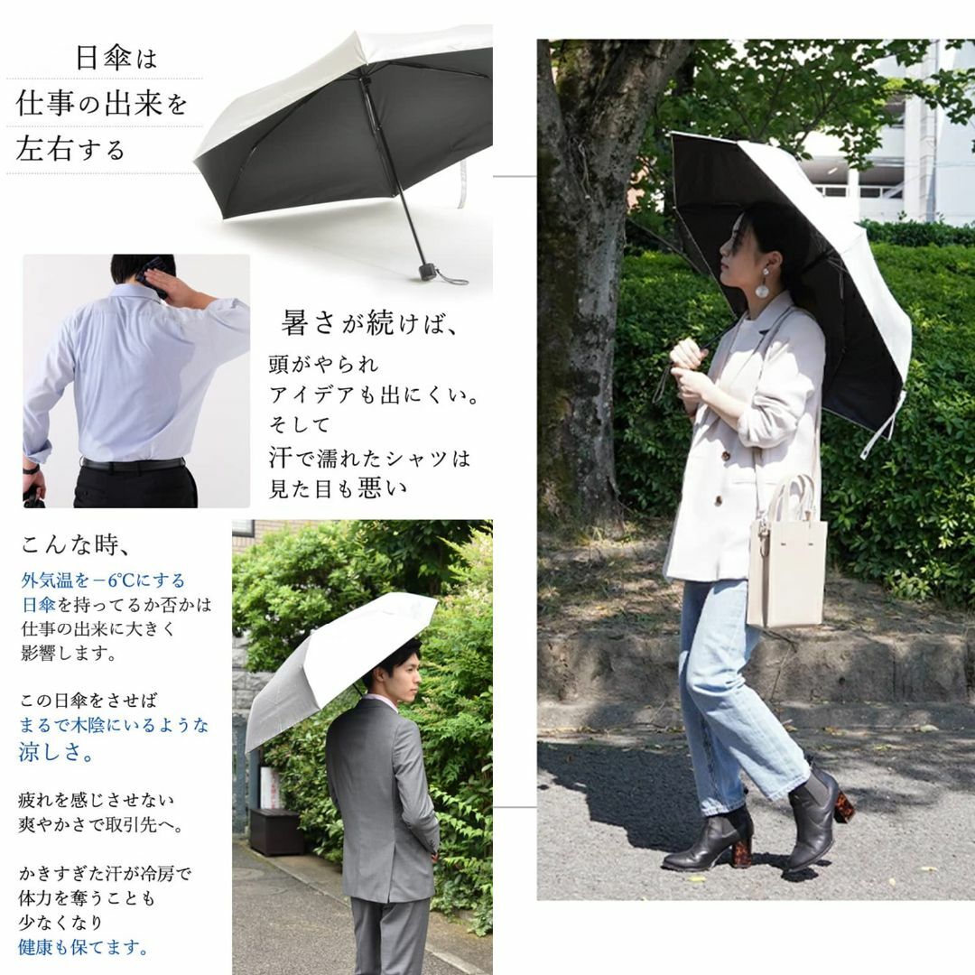 【色: 手動-ホワイト】日傘 折り畳み傘 超軽量136g 晴雨兼用 99.9%以 5