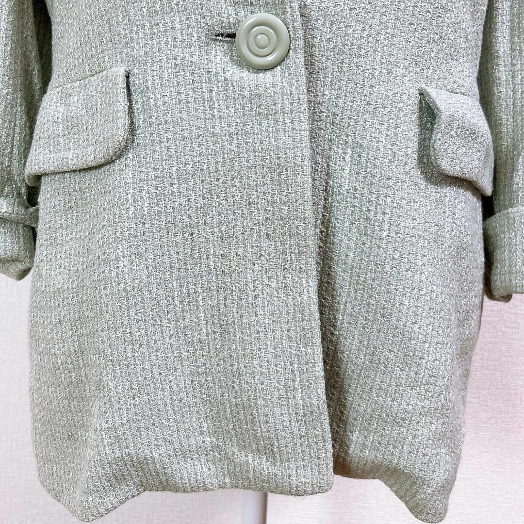 Christian Dior シルク混 ノーカラージャケット ワンボタン L-eastgate.mk