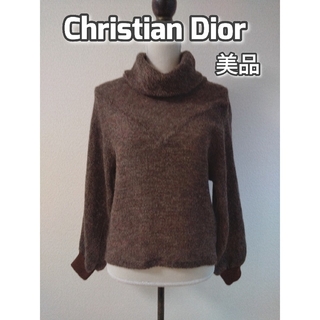 クリスチャンディオール(Christian Dior)のクリスチャンディオール　ミックスカラータートルニット　ブラウン　M〜L(ニット/セーター)