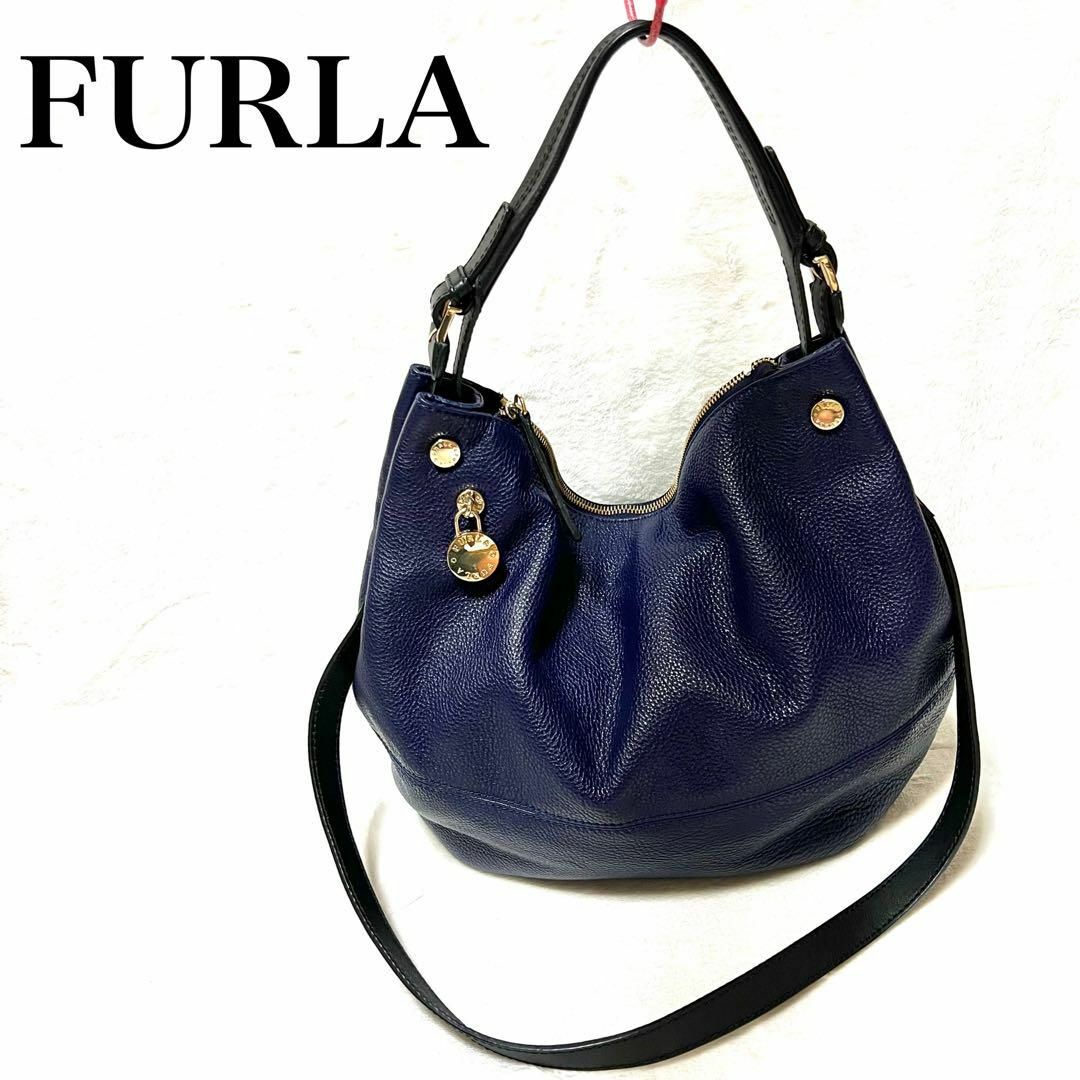 ✨美品✨パイパー FURLA レザー 2way ハンドバッグ　南京錠