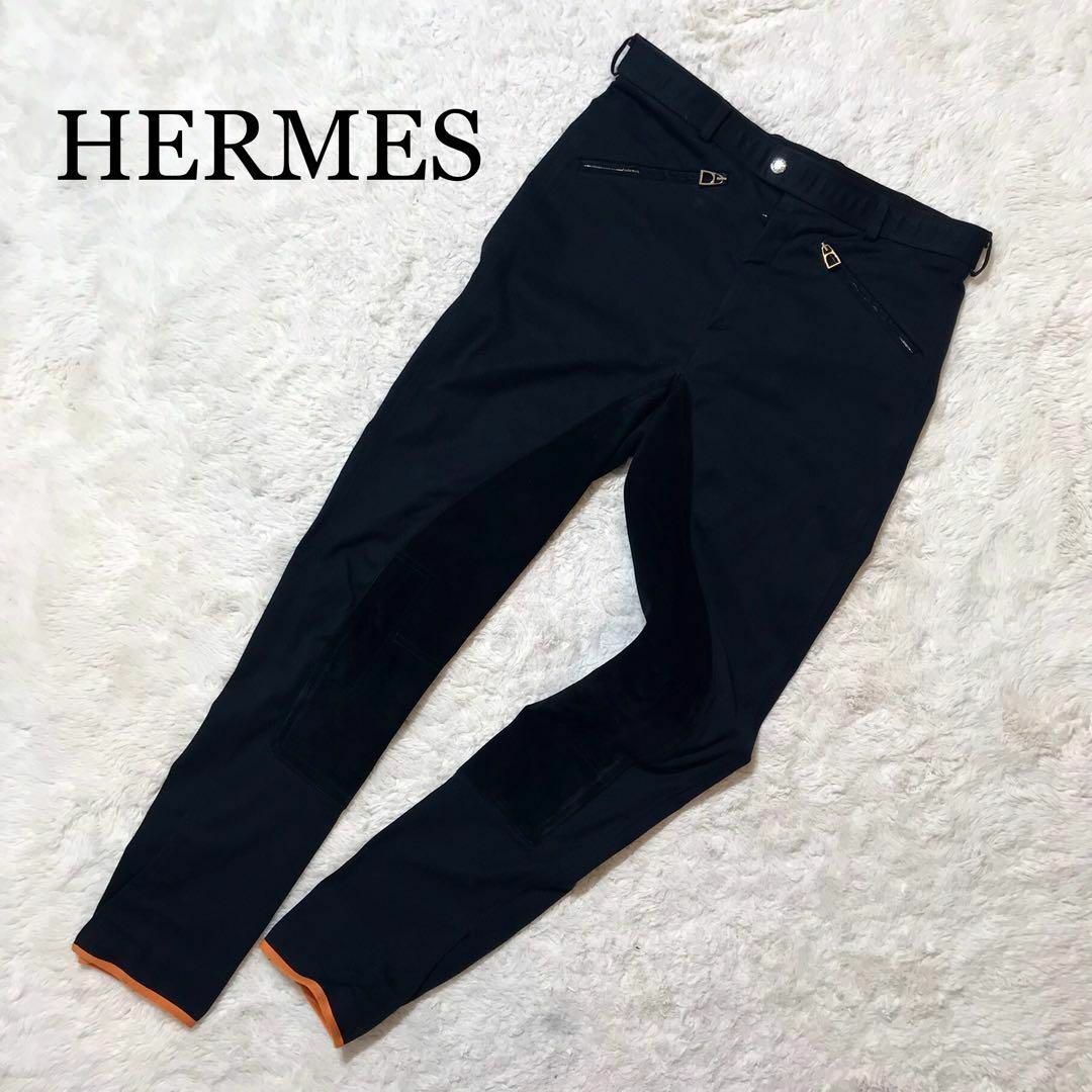 Hermes(エルメス)の【美品】HERMES エルメス スキニー ストレッチパンツ 切替 ブラック メンズのパンツ(その他)の商品写真