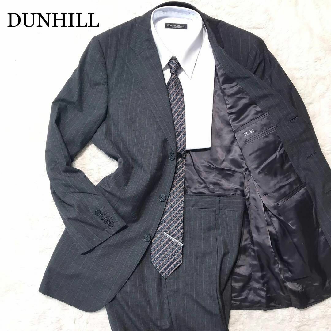 未使用級】ALFRED DUNHILL スーツ 本切羽 ダークグレー 48-