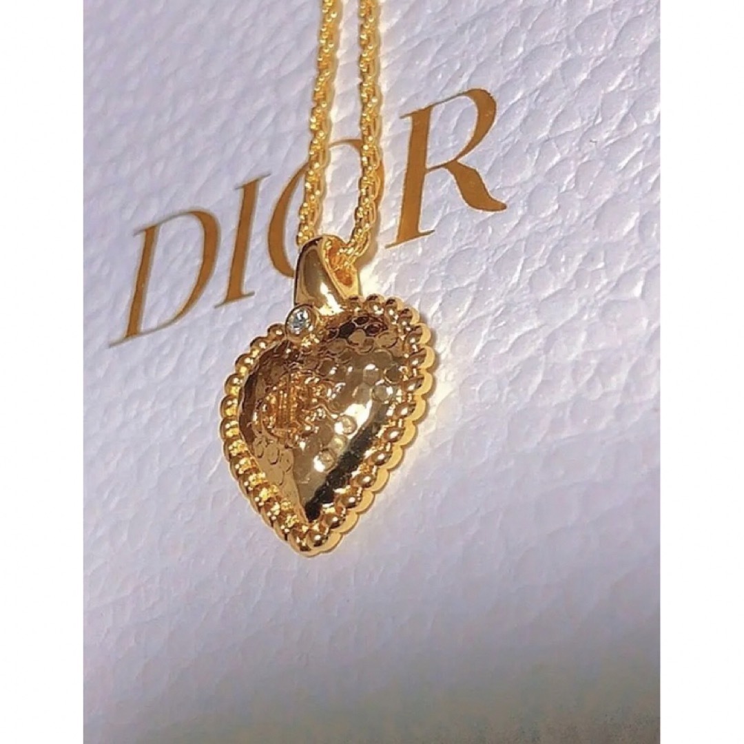 Dior gold ネックレス ゴールド ハート ストーン 可愛い 人気