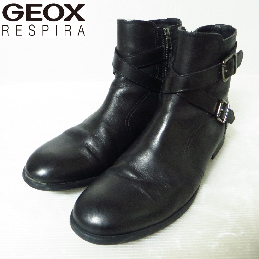 GEOX(ジェオックス)の美品 GEOX RESPIRA ジェオックス ベルト ブーツ 44 約28㎝ メンズの靴/シューズ(ブーツ)の商品写真