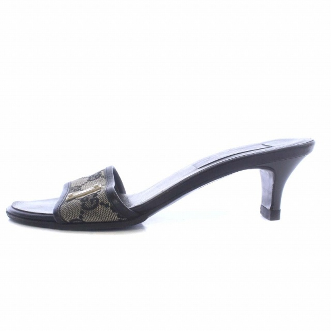 Gucci(グッチ)のGUCCI ミュール サンダル GGキャンバス レザー 34.5 22.5cm レディースの靴/シューズ(ミュール)の商品写真