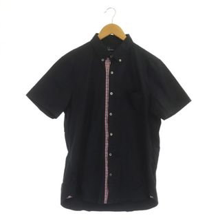 フレッドペリー(FRED PERRY)のフレッドペリー ボタンダウンシャツ 半袖 ストレッチ 切替 チェック M 紺(シャツ)