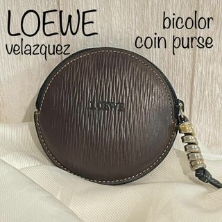 ロエベ(LOEWE)のLOEWE コインケース ベラスケス ロゴ バイカラー レザー ラウンドジッパー(コインケース)