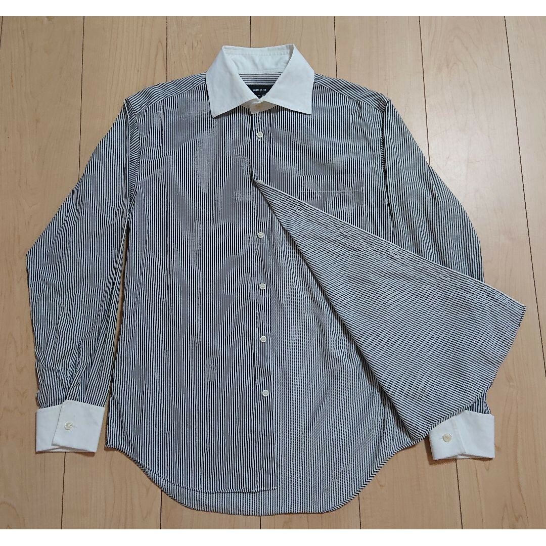 COMME CA ISM(コムサイズム)のCOMME CA ISM コムサイズム ストラップシャツ 長袖シャツ M 黒 白 メンズのトップス(シャツ)の商品写真