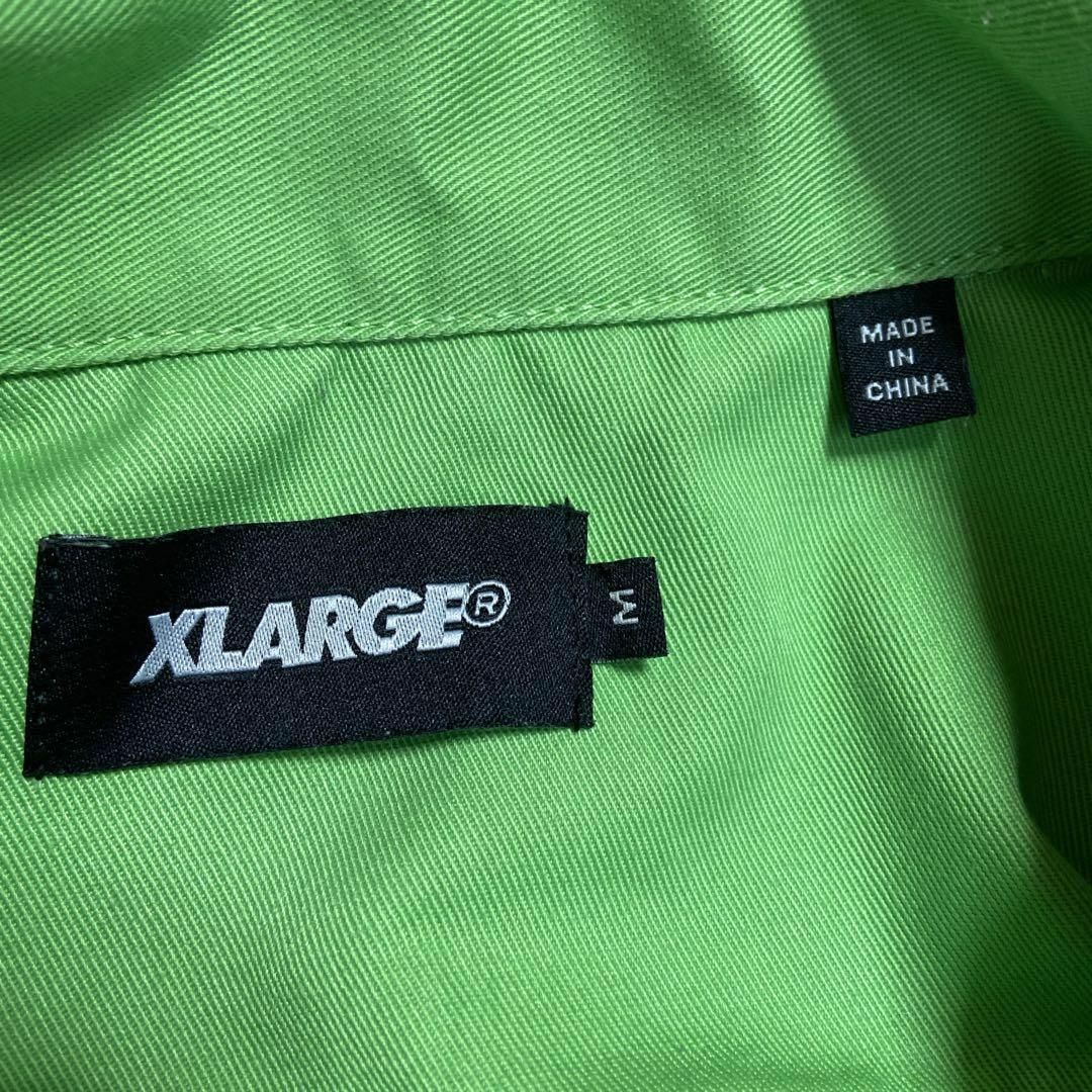 XLARGE - 【背面ビッグ刺繍ロゴ、人気グリーン】X-LARGEワークシャツ