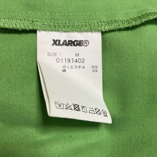 【背面ビッグ刺繍ロゴ、人気グリーン】X-LARGEワークシャツ古着抹茶カラーM