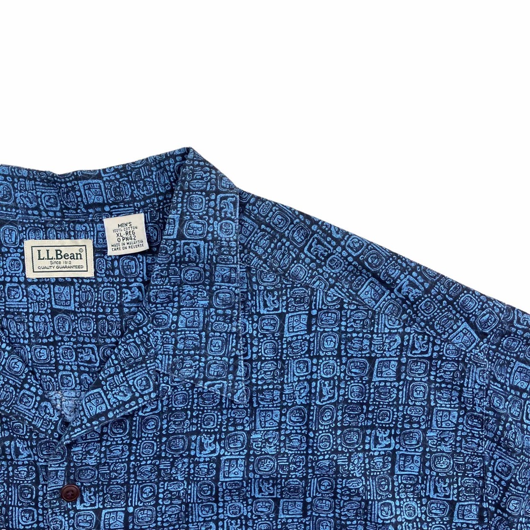L.L.Bean(エルエルビーン)の00s L.L.Bean エルエルビーン オープンカラーシャツ 開襟 半袖 総柄 メンズのトップス(シャツ)の商品写真
