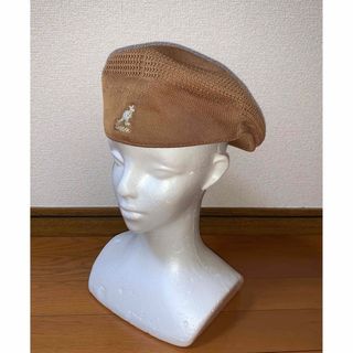 カンゴール(KANGOL)のM 美品 KANGOL ハンチングキャップ カンゴール ベレー帽 ブラウン 茶(ハンチング/ベレー帽)