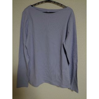 ユニクロ(UNIQLO)のM.M UNIQLO ユニクロ リブボートネック 長袖 パープル Lサイズ(Tシャツ(長袖/七分))