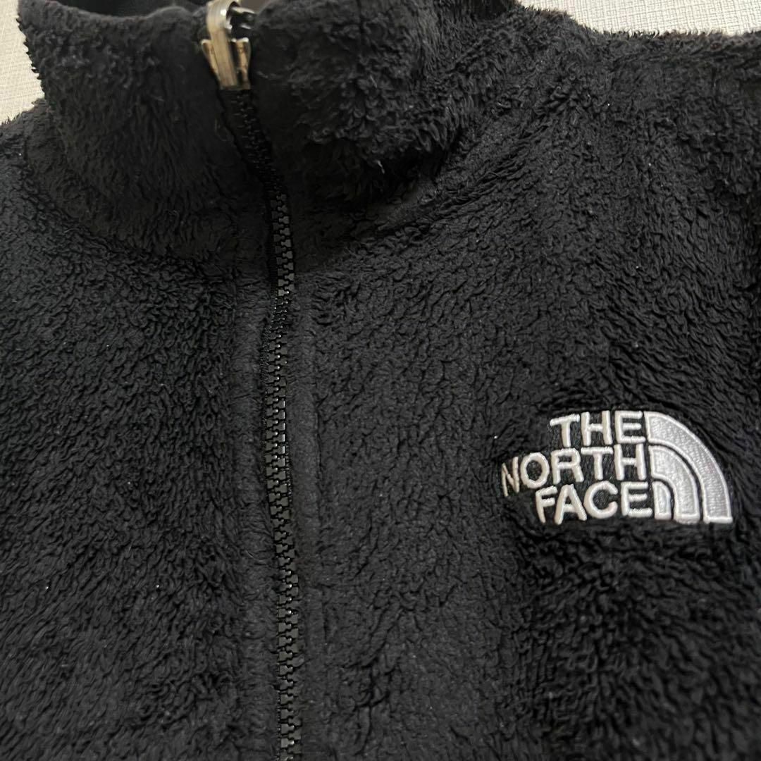 ノースフェイス ボア フリースジャケット 黒 ブルゾン 刺繍ロゴ US規格