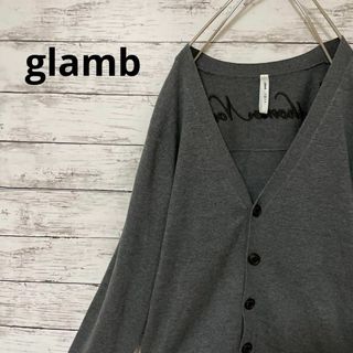 グラム(glamb)のglamb バック刺繍カーディガン グレー お洒落 羽織 羽織り 刺繍(カーディガン)