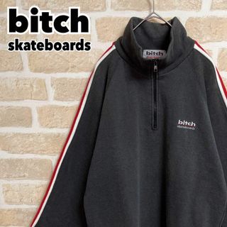 90s bitch skateboards ハーフジップスウェット 刺繍ロゴの通販 by