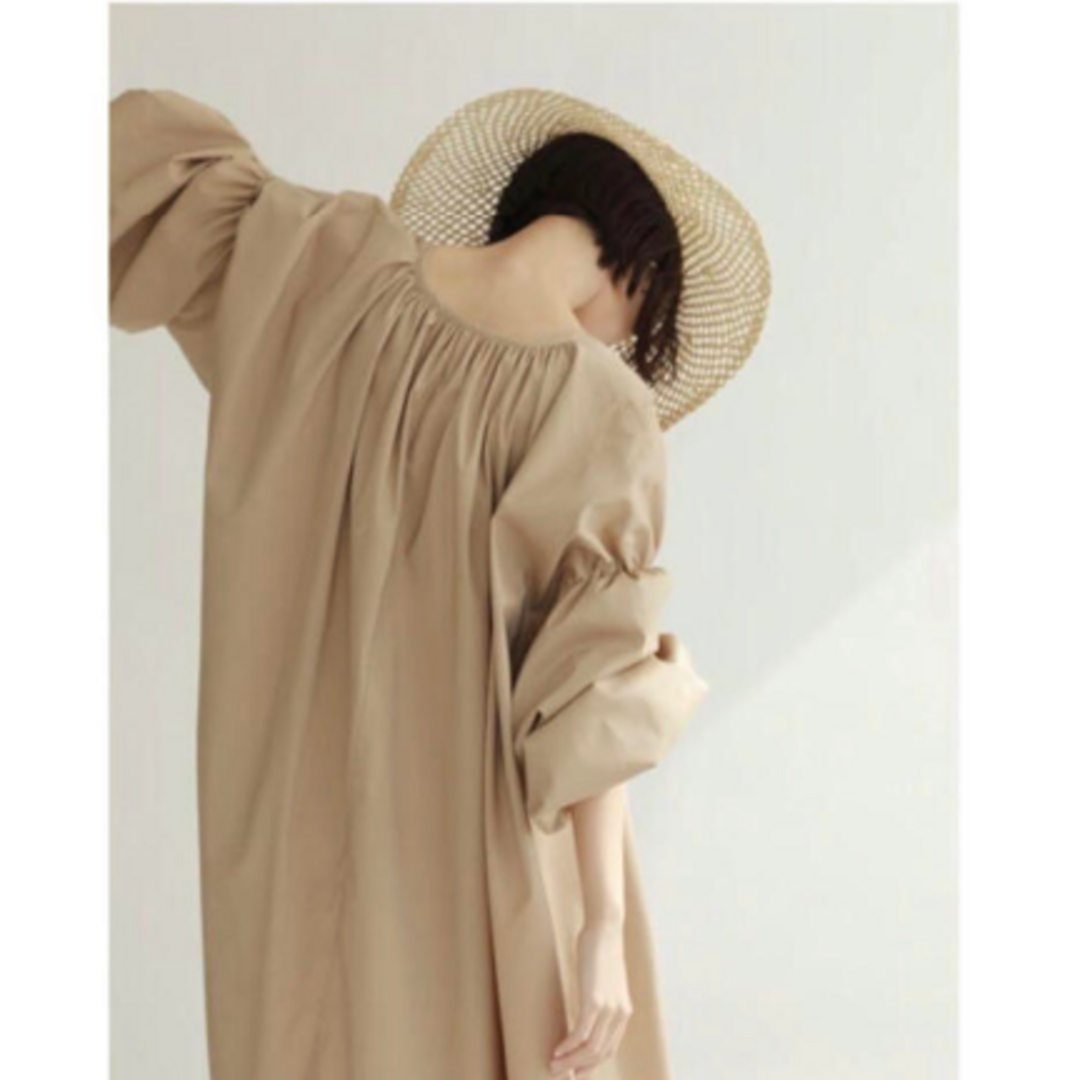 louren   balloon sleeve gather dress