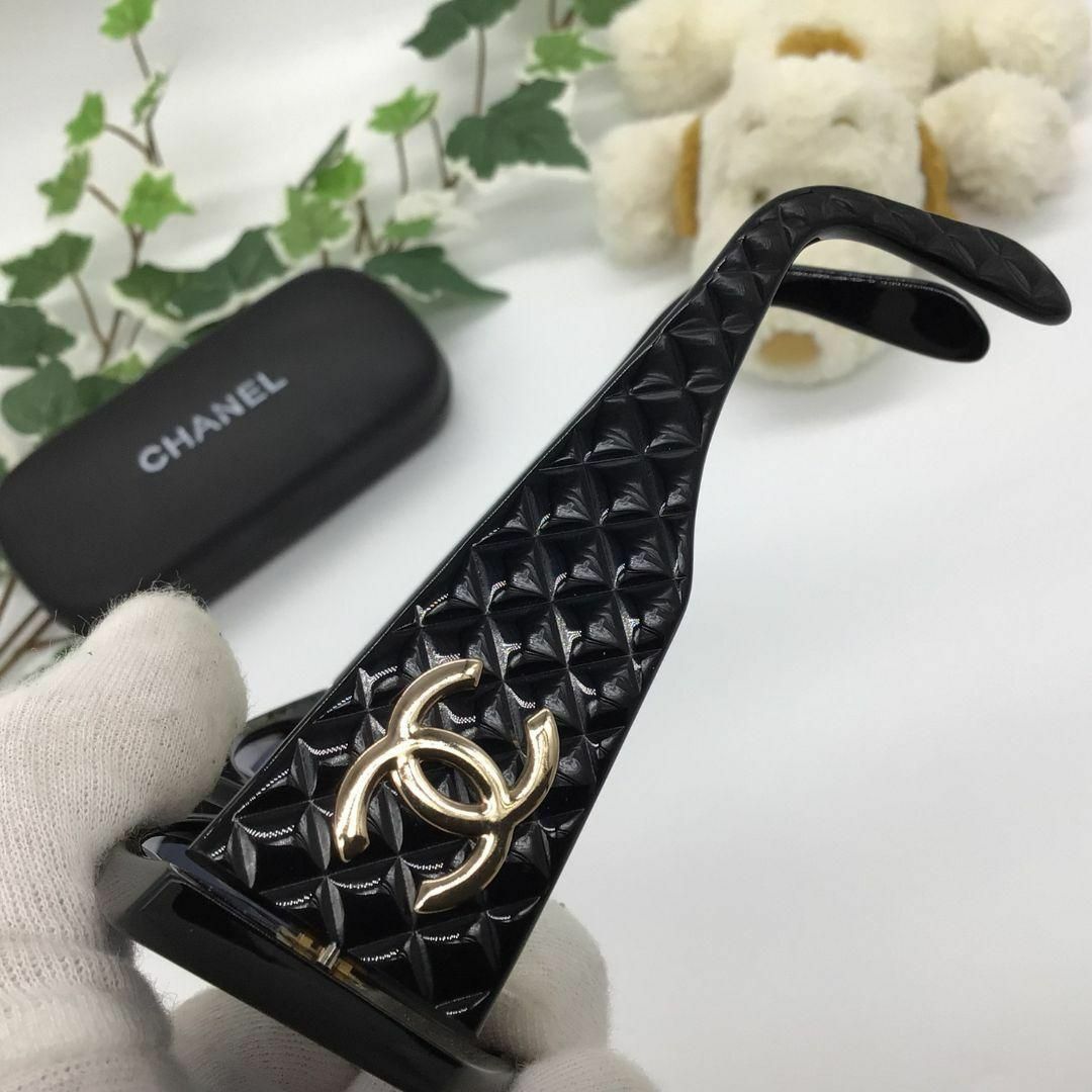 CHANEL シャネル マトラッセ　ココマーク サングラス ブラック　ゴールド