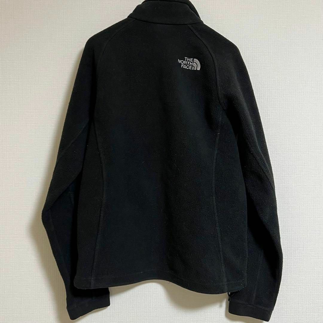 ノースフェイス フリースジャケット ブルゾン 黒 刺繍ロゴ US規格 S