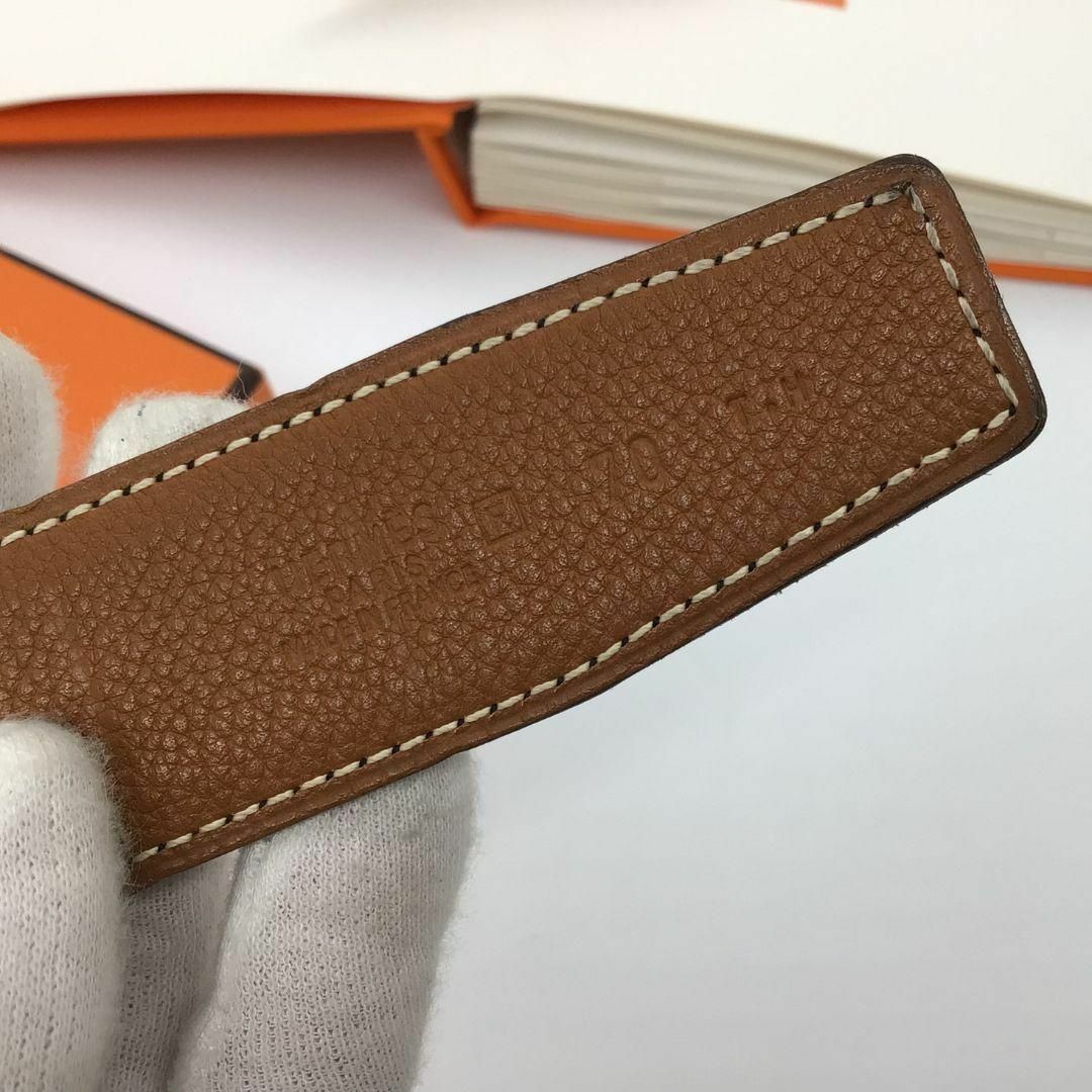 HERMES エルメス Hベルト　□F刻印 ベルト ブラック　ブラウン レザー