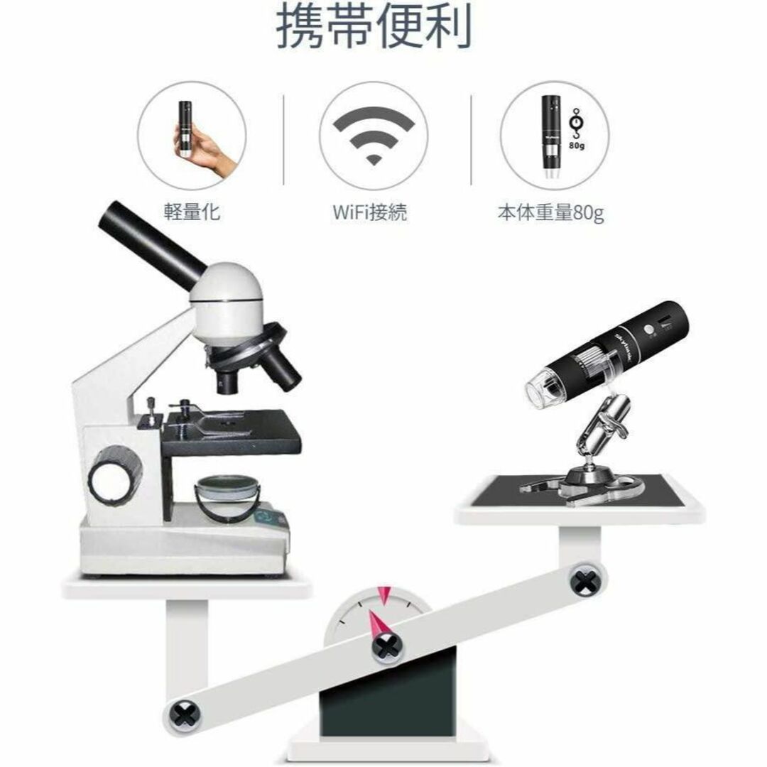 デジタル 顕微鏡 2MP 50-1000倍 充電式 スマホ/家電/カメラのカメラ(その他)の商品写真