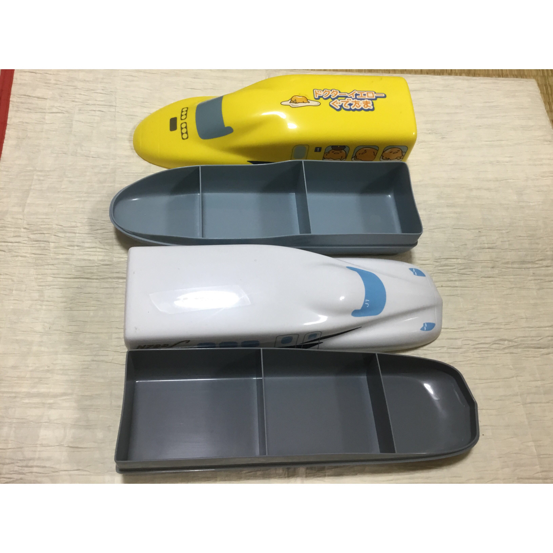 ドクターイエローぐでたまお弁当箱と、N700新幹線のお弁当箱です ドクターイエローぐでたまお弁当箱と、N700新幹線のお弁当箱です