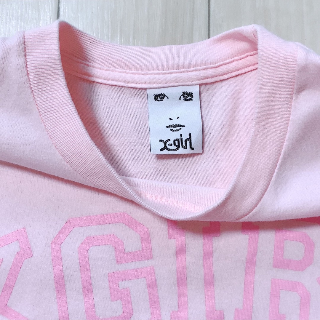 X-girl(エックスガール)のX-GIRL　半袖Ｔシャツ　ピンク　ロゴ レディースのトップス(Tシャツ(半袖/袖なし))の商品写真