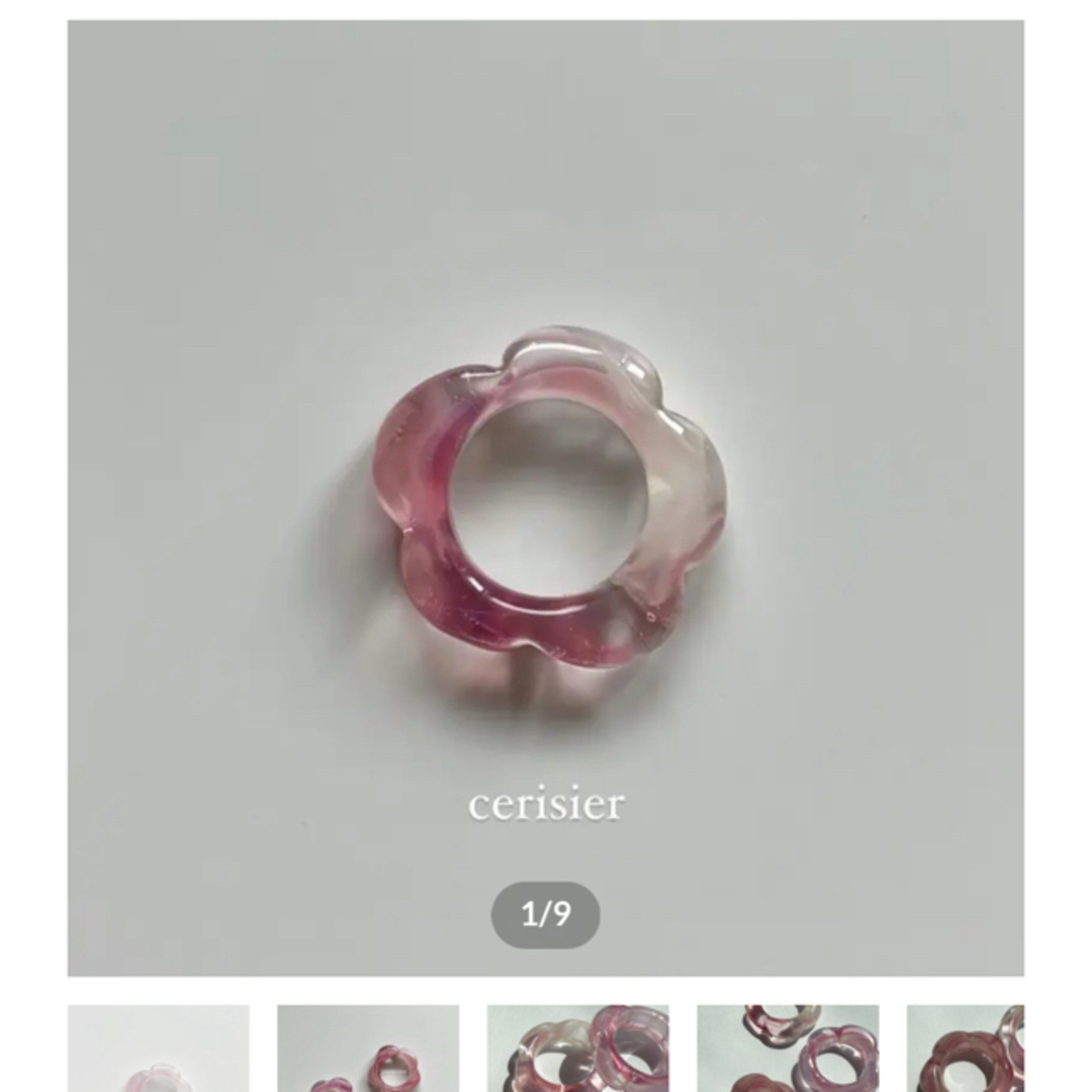 【お値下げ】Printemps flowerring (cerisier) 9号 レディースのアクセサリー(リング(指輪))の商品写真