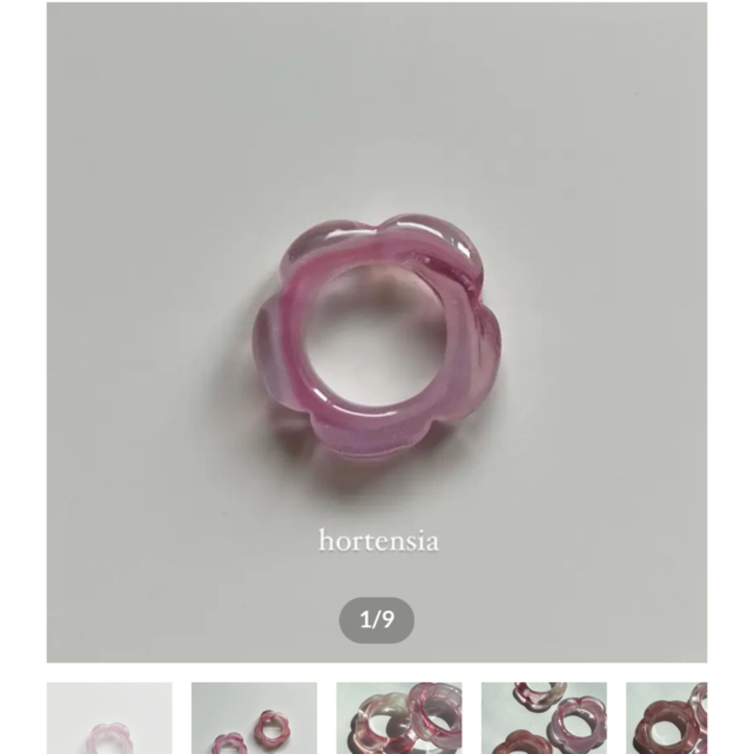 【お値下げ】flowerring (hortensia) 10号 レディースのアクセサリー(リング(指輪))の商品写真