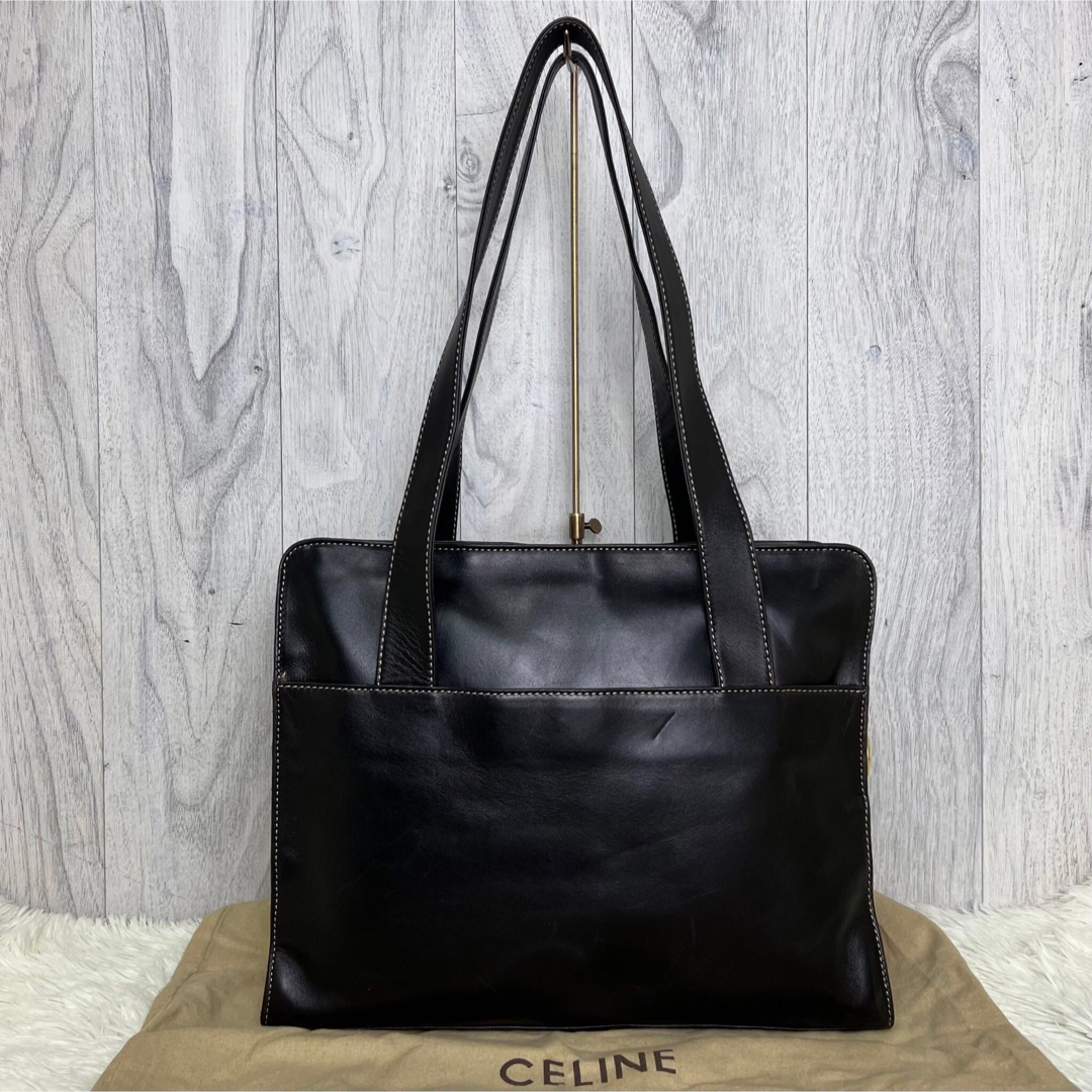 CELINE ショルダーバッグ サークル金具 レザー