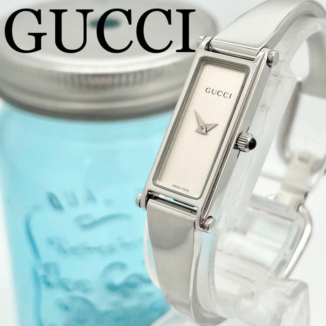 465 GUCCI グッチ時計　レディース腕時計　【美品】バングル　シルバー | フリマアプリ ラクマ