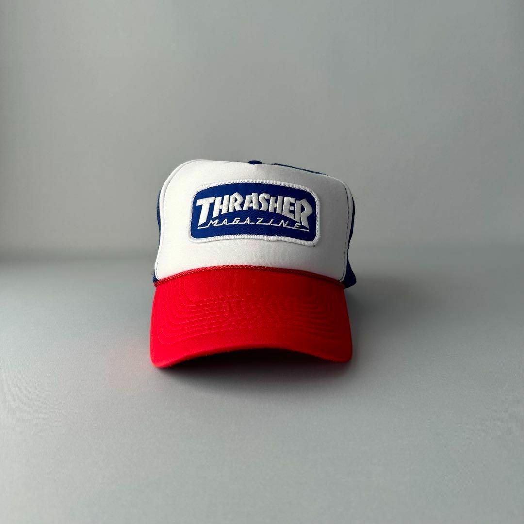 THRASHER - 90s ヴィンテージ THRASHER MAGAZINトラッカーキャップの